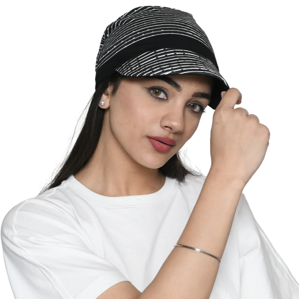 Women's Bamboo Viscose Headwear – Stylish Soft , Modest Fashion Head Wrap Free Size Visor newsboy cap with Gathered Band